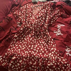 Red pooka dot dress
